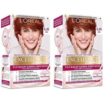 L'Oréal Paris Excellence Creme 6.46 Kızıl Bakır 2x192 ml Saç Boyası