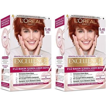 L'Oréal Paris Excellence Creme 6.46 Kızıl Bakır 2x192 ml Saç Boyası