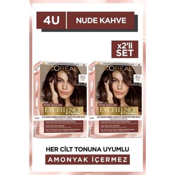 L'Oréal Paris Excellence Creme Nude Renkler 4U Nude Kahve 2'li Saç Boyası