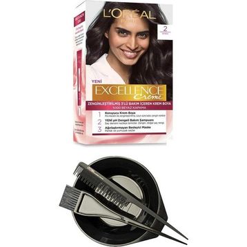 L'Oréal Paris Excellence Siyah 2 Saç Boyası+Saç Boyama Seti