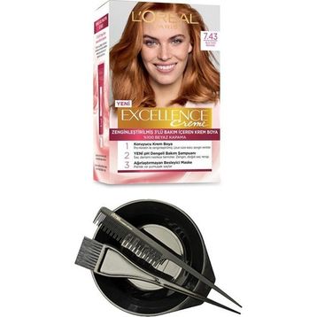 L'Oréal Paris Excellence Sultan Bakırı 7.43 Saç Boyası+Saç Boyama Seti