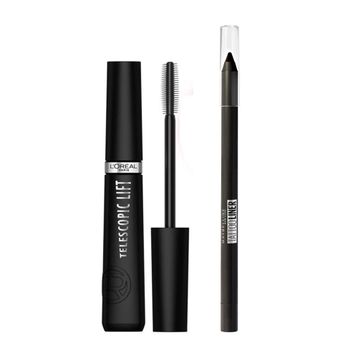L'Oréal Paris Telescopic Lift Maskara 900 Deep Onyx Siyah Tattoo Liner Jel Göz Kalemi