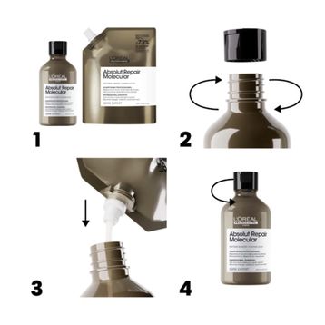 L'Oréal Professionnel Absolut Repair Molecular 500 ml Tüm Yıpranmış Saçlar İçin Arındırıcı Refill Şampuan