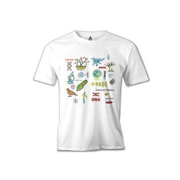 Lord T-Shirt Biyoloji - DNA Beyaz Erkek T-shirt