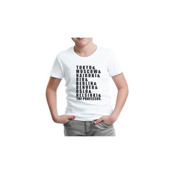 Lord T-Shirt ÇB-869 Beyaz La Casa De Papel Team Erkek Çocuk T-shirt