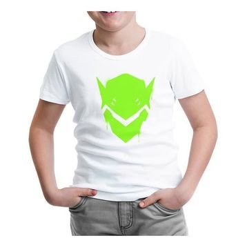 Lord T-Shirt ÇB-875 Beyaz Overwatch Genji Logo Erkek Çocuk T-shirt