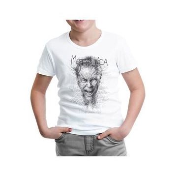 Lord T-Shirt ÇB-886 Beyaz Metallica Enter Sandman Erkek Çocuk T-shirt