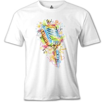 Lord T-Shirt ÇB-993 Beyaz Mikrofon Notalar Erkek Çocuk T-shirt