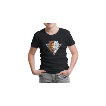 Lord T-Shirt ÇS-1553 Siyah Aslan Triangle Erkek Çocuk T-shirt