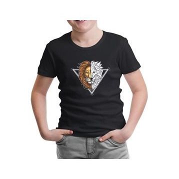 Lord T-Shirt ÇS-1553 Siyah Aslan Triangle Erkek Çocuk T-shirt