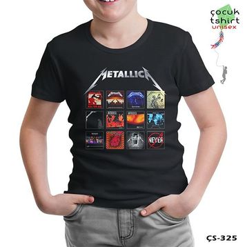 Lord T-Shirt CS-325 Siyah Metallica Album Covers Erkek Çocuk T-shirt