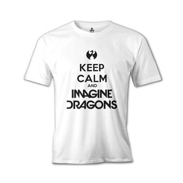 Lord T-Shirt Imagine Dragons - Keep Calm Beyaz Erkek T-shirt