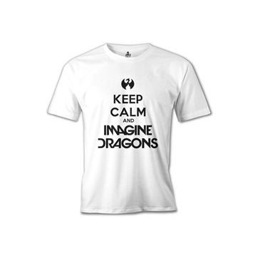 Lord T-Shirt Imagine Dragons - Keep Calm Beyaz Erkek T-shirt