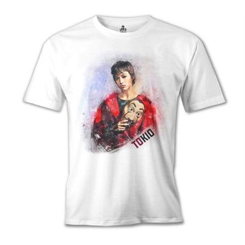 Lord T-Shirt La Casa De Papel Tokio Mask Beyaz Erkek T-Shirt