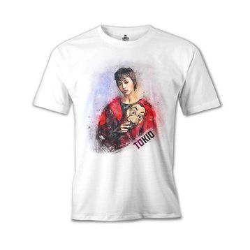 Lord T-Shirt La Casa De Papel Tokio Mask Beyaz Erkek T-Shirt