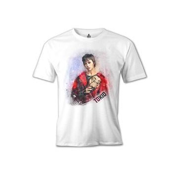 Lord T-Shirt La Casa De Papel Tokio Mask Beyaz Erkek T-Shirt