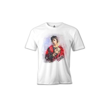 Lord T-Shirt La Casa De Papel Tokio Mask Beyaz Erkek T-Shirt