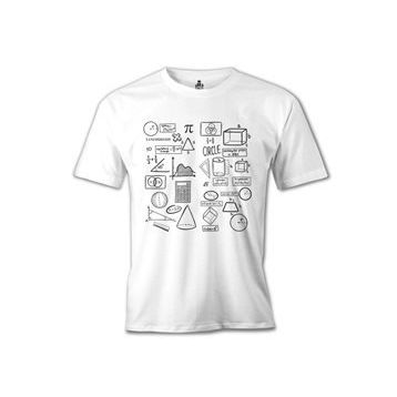 Lord T-Shirt Matematik - Basics Beyaz Erkek T-shirt
