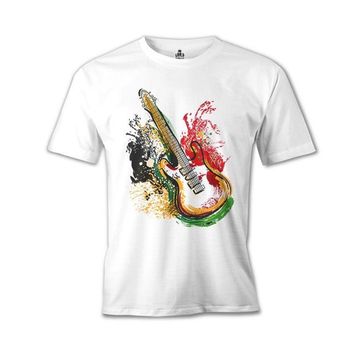 Lord T-Shirt MB-952 Gitar Colors Beyaz Erkek T-Shirt