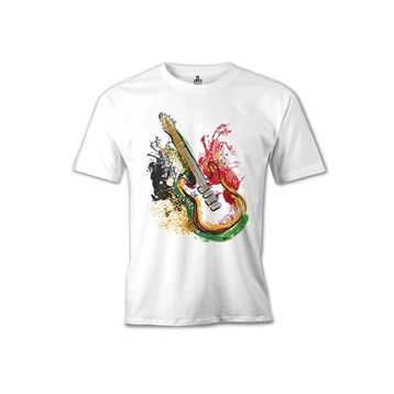 Lord T-Shirt MB-952 Gitar Colors Beyaz Erkek T-Shirt