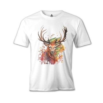 Lord T-Shirt MB-953 Geyik Forest Beyaz Erkek T-Shirt