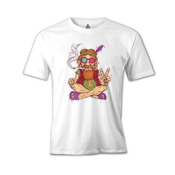 Lord T-Shirt MB-957 Hippi Furry Beyaz Erkek T-Shirt
