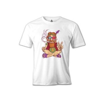 Lord T-Shirt MB-957 Hippi Furry Beyaz Erkek T-Shirt
