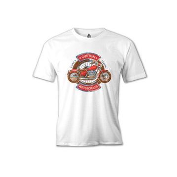 Lord T-Shirt MB-964 Model Motosiklet Beyaz Erkek T-Shirt