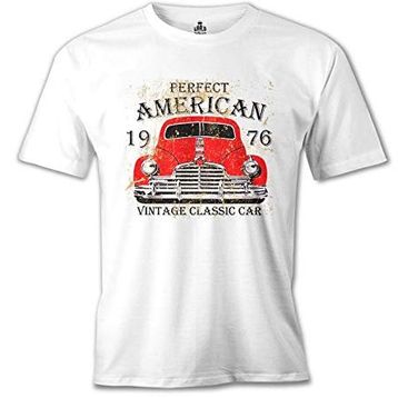 Lord T-Shirt MB-965 Amerikan Klasik Araba Beyaz Erkek T-Shirt