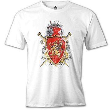 Lord T-Shirt MB-967 Dragon Shield Beyaz Erkek T-Shirt