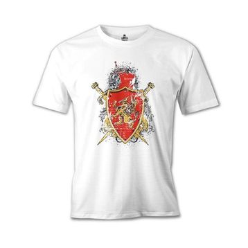 Lord T-Shirt MB-967 Dragon Shield Beyaz Erkek T-Shirt