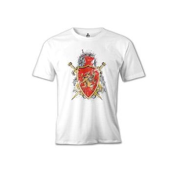 Lord T-Shirt MB-967 Dragon Shield Beyaz Erkek T-Shirt