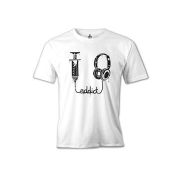 Lord T-Shirt Müzik Addict Beyaz Erkek T-Shirt