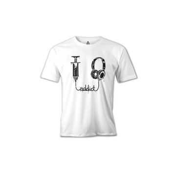 Lord T-Shirt Müzik Addict Beyaz Erkek T-Shirt