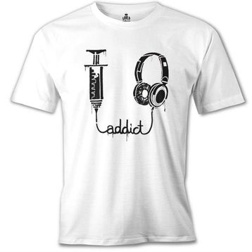 Lord T-Shirt Müzik Addict Beyaz Erkek T-Shirt