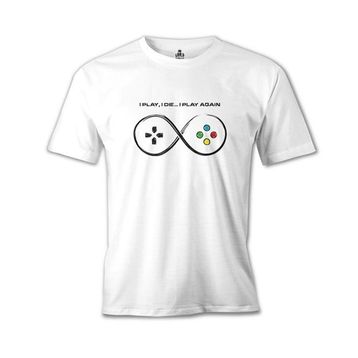 Lord T-Shirt Play And Die Beyaz Erkek T-Shirt