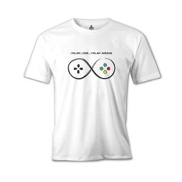 Lord T-Shirt Play And Die Beyaz Erkek T-Shirt