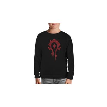 Lord T-Shirt SC-1445 Siyah World Of Warcraft Silver Moon Erkek Çocuk Sweatshirt