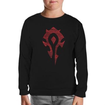 Lord T-Shirt SC-1445 Siyah World Of Warcraft Silver Moon Erkek Çocuk Sweatshirt