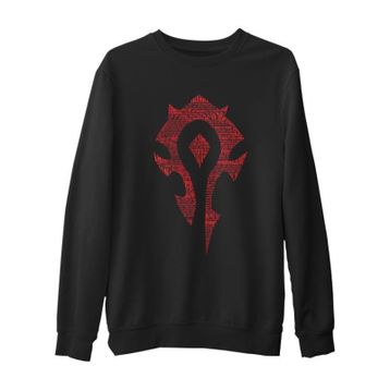 Lord T-Shirt SC-1445 Siyah World Of Warcraft Silver Moon Erkek Çocuk Sweatshirt
