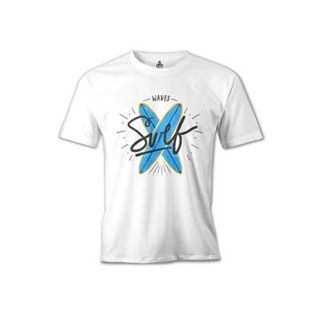 Lord T-Shirt Waves Sörf Beyaz Erkek T-Shirt