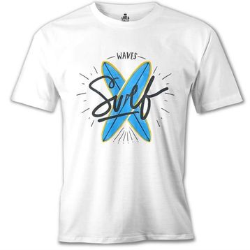 Lord T-Shirt Waves Sörf Beyaz Erkek T-Shirt