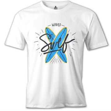 Lord T-Shirt Waves Sörf Beyaz Erkek T-Shirt