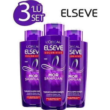 Loreal Elseve Color Vive 3x200 ml Mor Şampuan