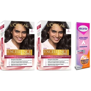 Loreal Excellence Creme 2 Siyah 2 Adet Boya
