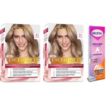 Loreal Excellence Creme 8-1 Koyu Sarı Küllü 2 Adet Boya