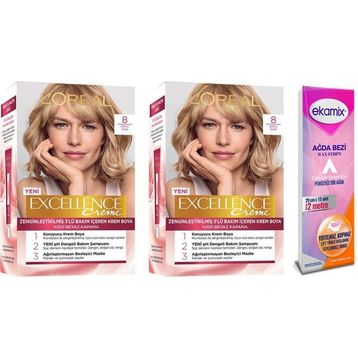 Loreal Excellence Creme 8 Koyu Sarı 2 Adet Boya