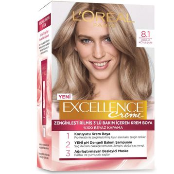 Loreal Excellence Creme Koyu Sarı Küllü 8.1 Saç Boyası