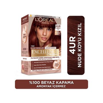 Loreal Paris Excellence Creme Nude 4UR Nude Koyu Kızıl Renkler Saç Boyası