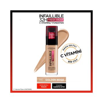 Loreal Paris Face Uzun Süre Kalıcı Infaillible 24h Fresh Wear 140 Golden Beige 30 ml Fondöten